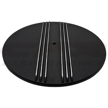 Cfr Performance CFR HZ-6801T-4-PBK 14 in. Round Black Aluminum Air Cleaner Top Partial Finned, Black - Chevy, HZ-6801T-4-PBK